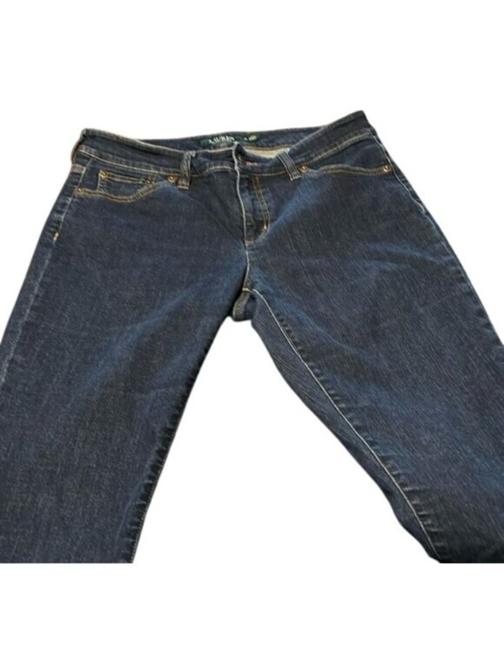 Lauren Ralph Lauren Womens Dark Wash Denim Straight-Leg Jeans Size 10